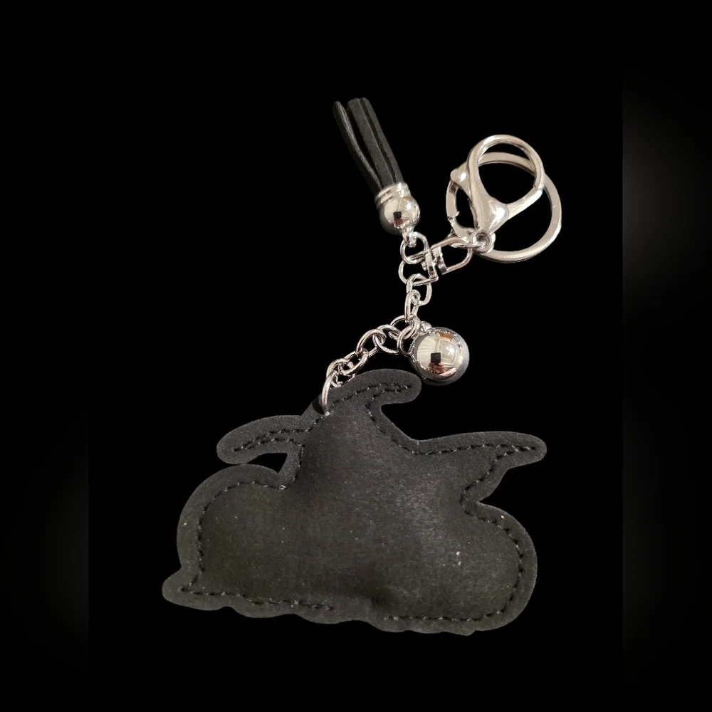 Motorcycle Bag Charm Keychain with Rhinestones